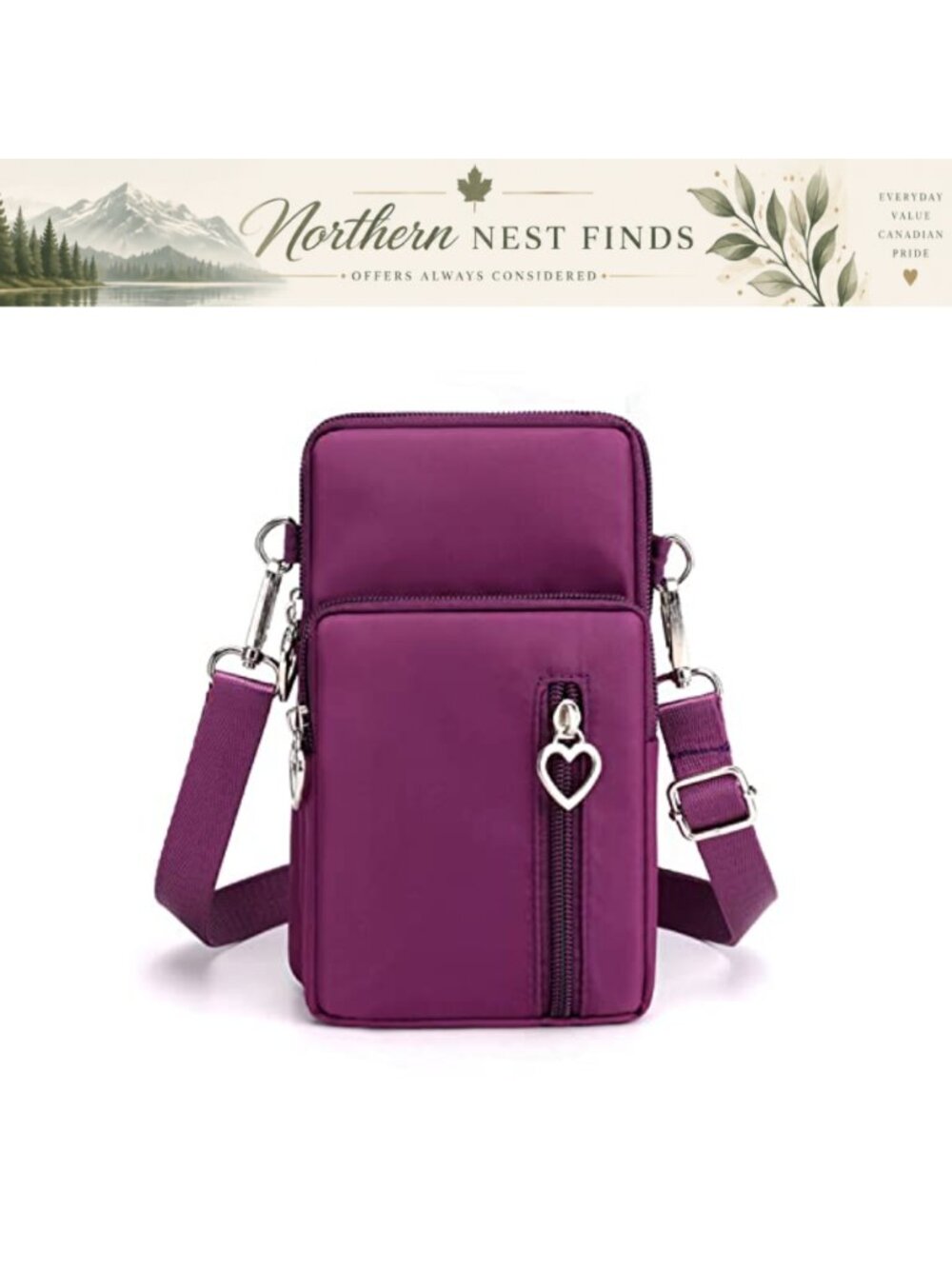 Small Crossbody Bag Lightweight Nylon Waterproof Travel Cell Phone Purse